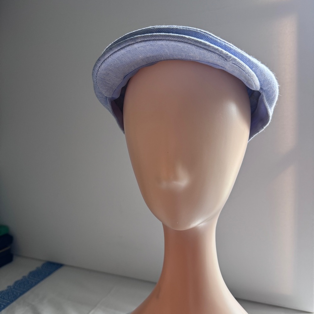Borges & Scott The Sammy Irish Linen Flat Cap Light Blue Size Small 56cm Newsboy - Picture 4 of 14